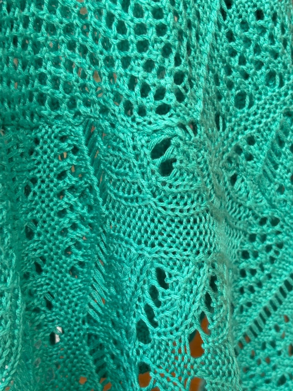Keren Hart Crochet Open-Front Vest in Teal Women’s S - Picture 7 of 7